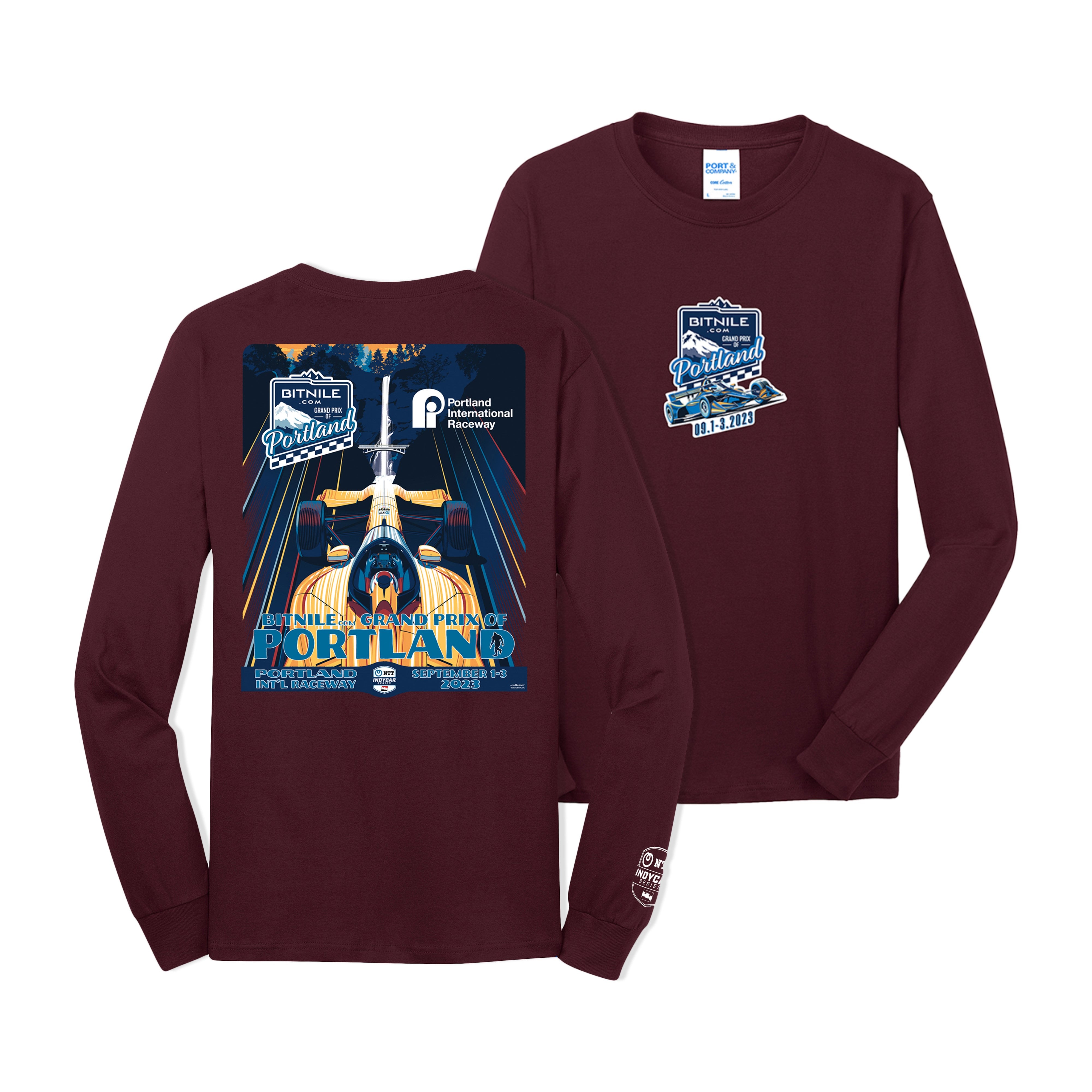 2023 Grand Prix of Portland Long Sleeve Event Tee - Maroon – Grand Prix Gear