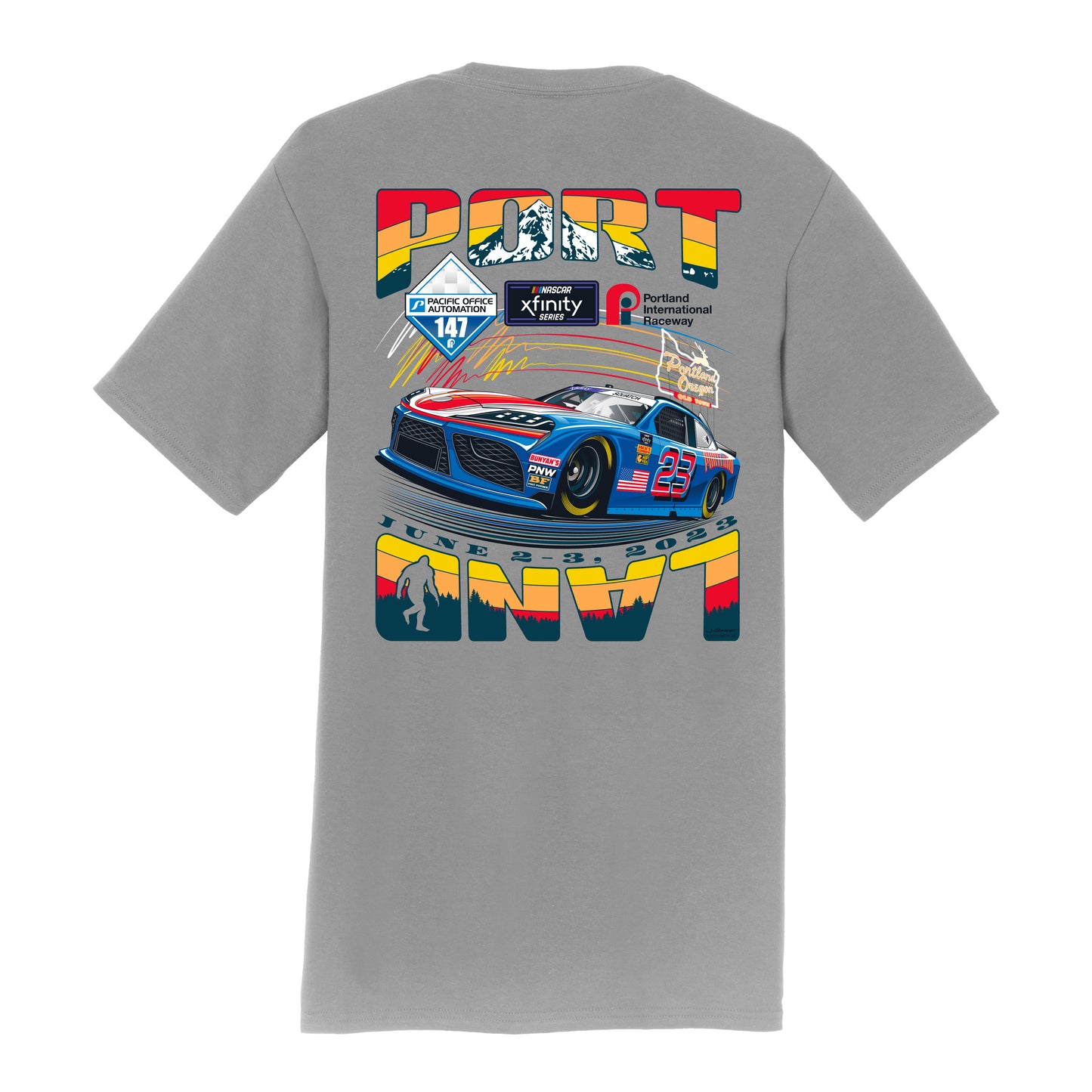 2023 NASCAR Xfinity POA 147 Event Tee - Storm Grey