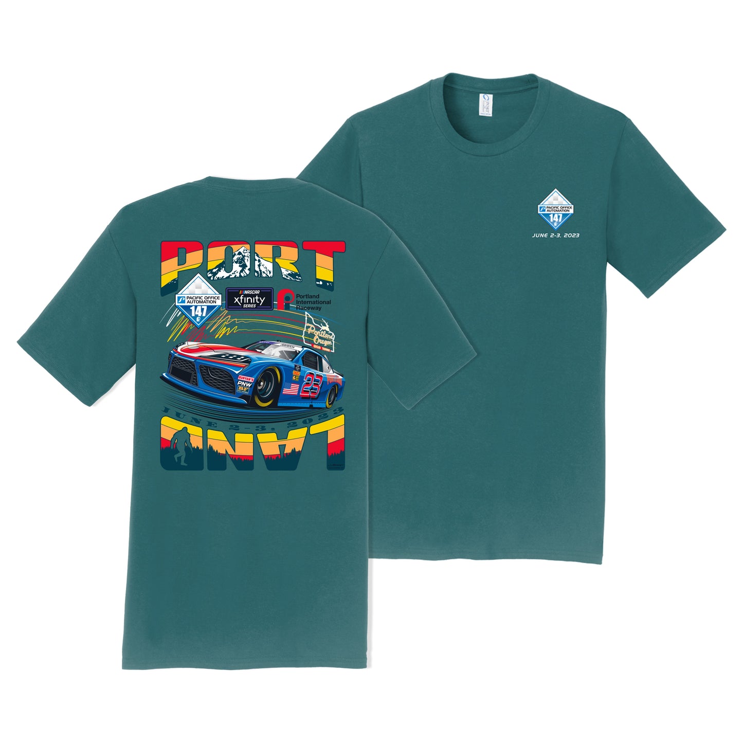 2023 NASCAR Xfinity POA 147 Event Tee - Marine Green