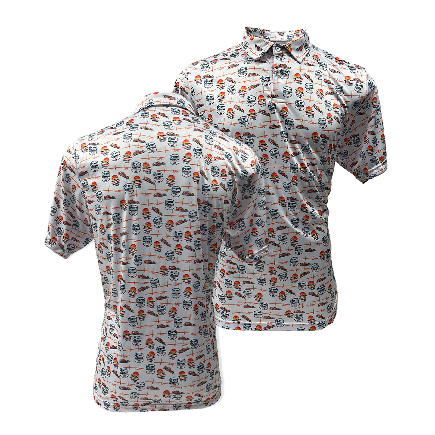 Firestone Grand Prix All-Over Print Polo - White