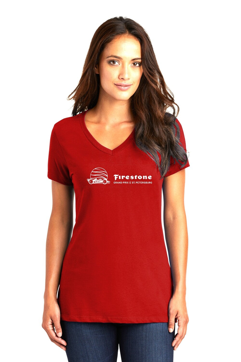 Firestone Grand Prix of St Pete Ladies V-Neck Tee - Red