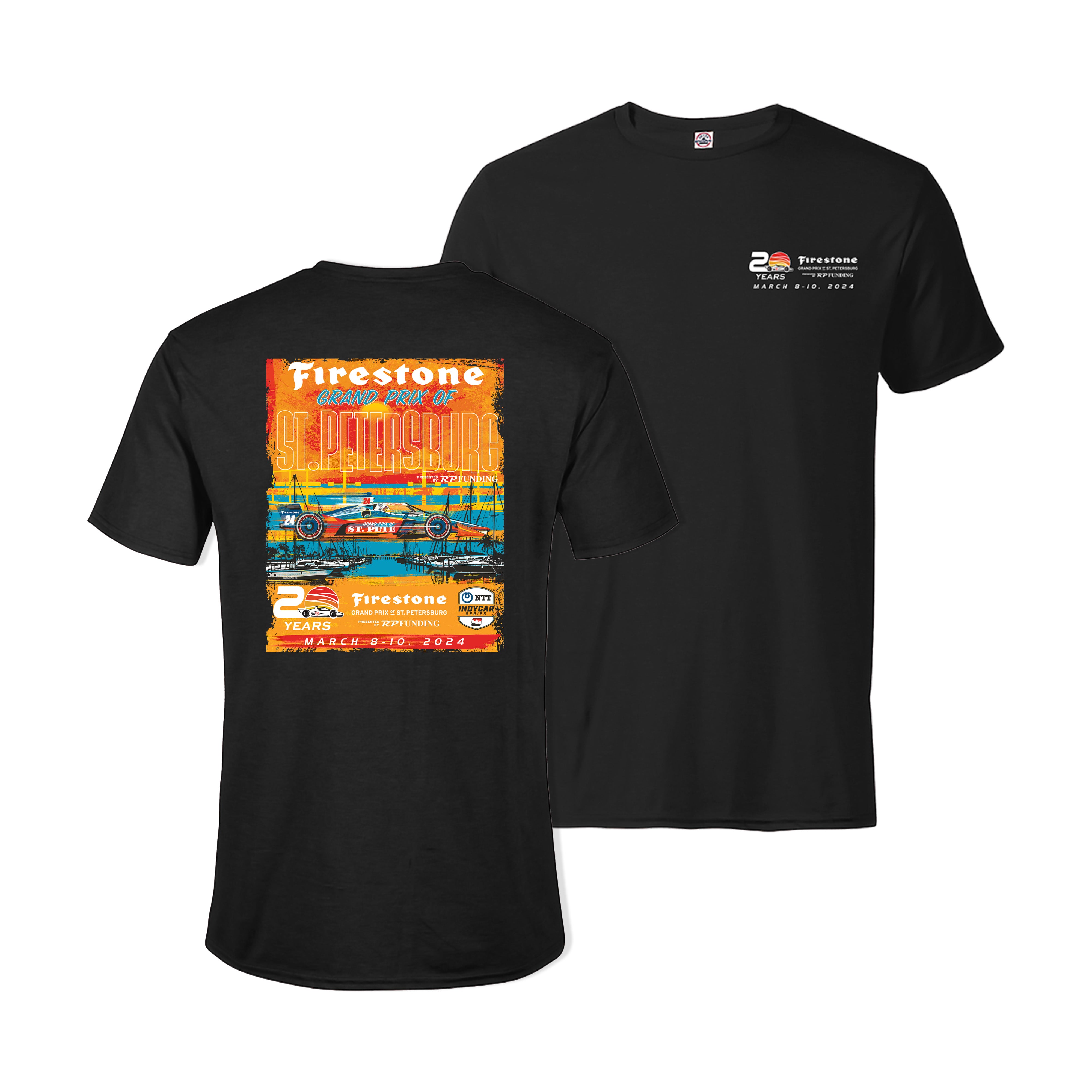 2024 Firestone Grand Prix Poster Tee Black Grand Prix Gear   2024 GPSP Event Tee Black 