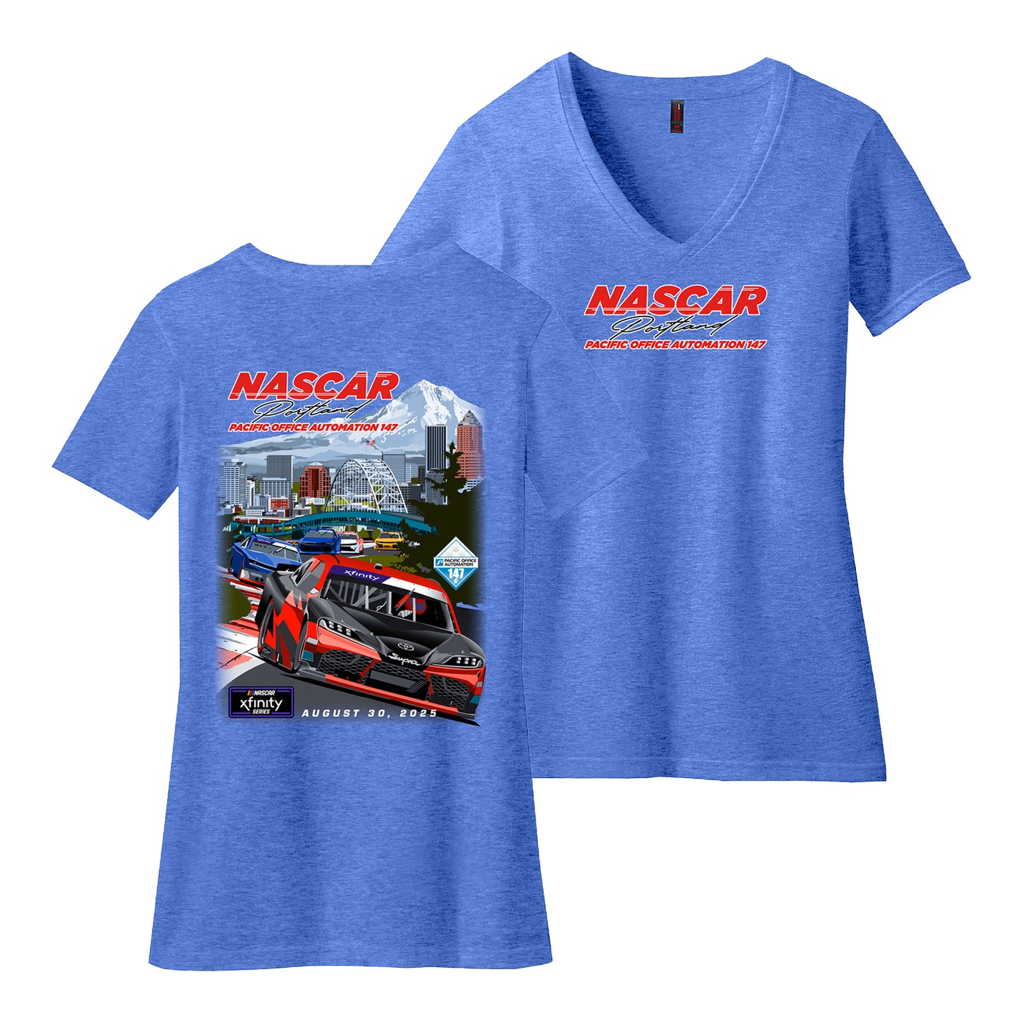 2025 NASCAR Portland Ladies Tee - Heather Navy