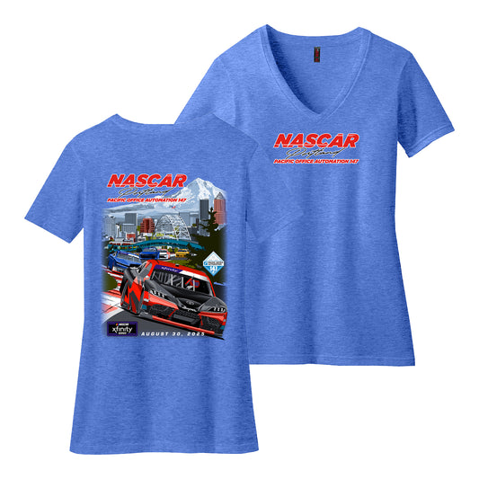 2025 NASCAR Portland Ladies Tee - Heather Navy