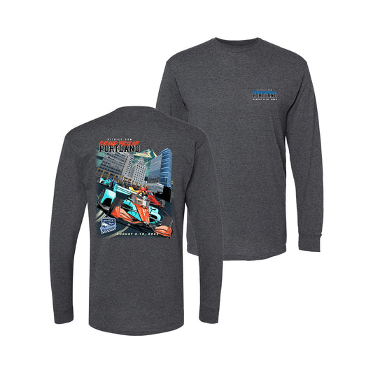 2025 Grand Prix of Portland Long Sleeve Tee - Dark Heather