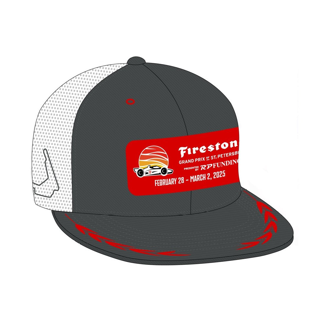 2025 Firestone Grand Prix Flatbill Hat - Charcoal