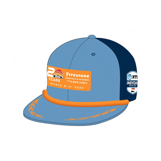 2024 Firestone Grand Prix Event Flatbill Hat - Light Blue / Navy