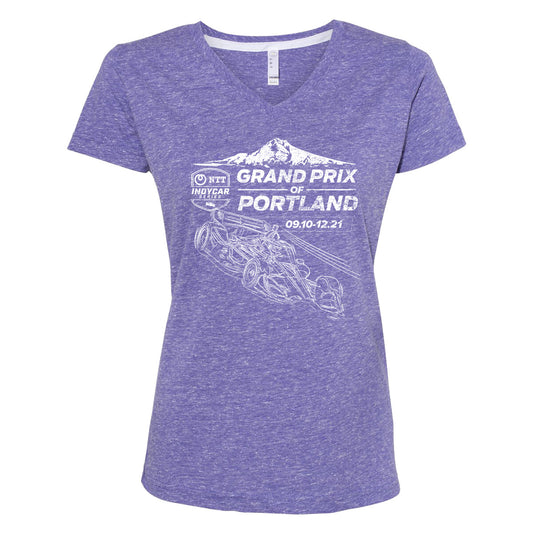 2021 GP Portland Ladies V-neck Tee - Purple